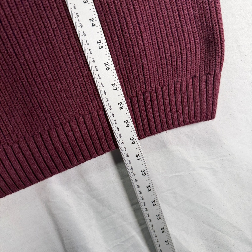 Duluth Trading Co Sweater Mens Large Red Burgundy Henley Thick Knit Cotton Gorp - Picture 11 of 12